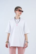Oversized T shirt Pink Logo